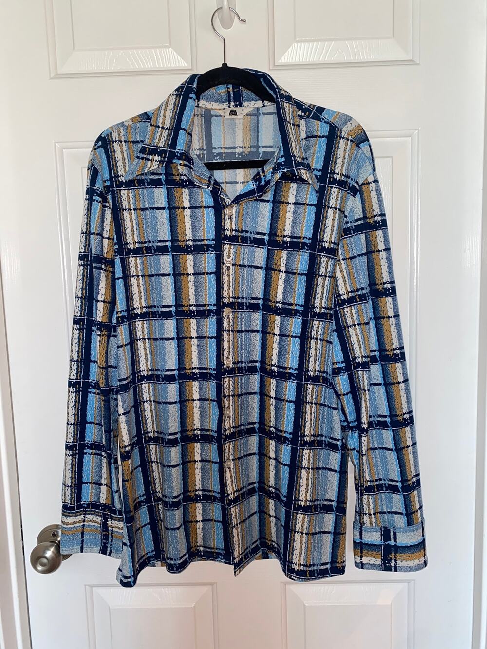 Vintage 70's Dino Orsini California Polyester L/S Button Shirt Size Men XL